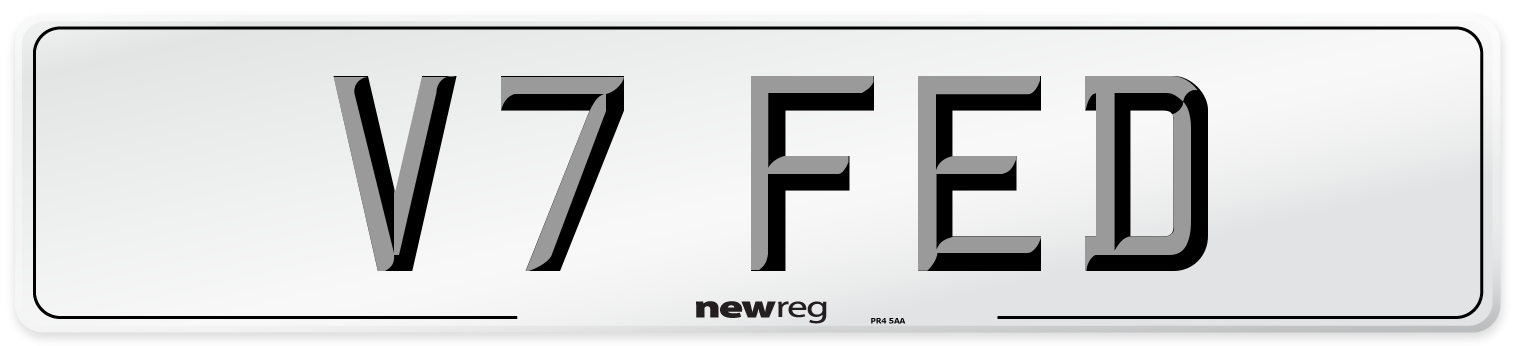 V7 FED Number Plate from New Reg